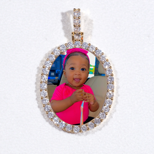 3D Oval Custom Picture Pendant