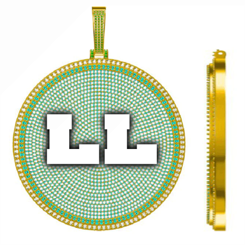 CUSTOM LETTER NECKLACE 3D BIG DISC