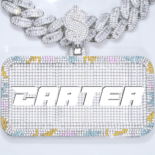 CUSTOM LETTER NECKLACE 3D COLORFUL SQUARE