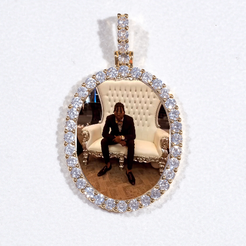 3D Oval Custom Picture Pendant