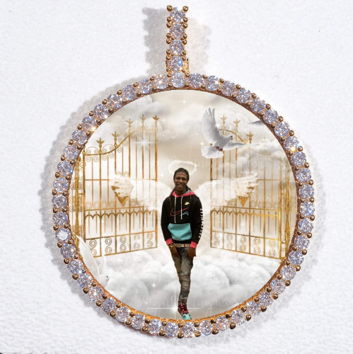 LARGE 3D CIRCLE CUSTOM PICTURE PENDANT