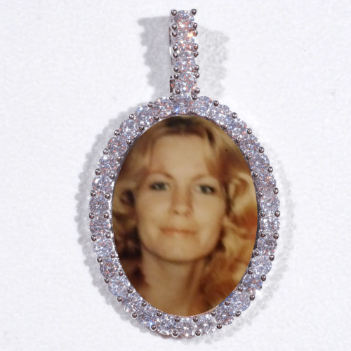 Large 3D Oval Custom Picture Pendant