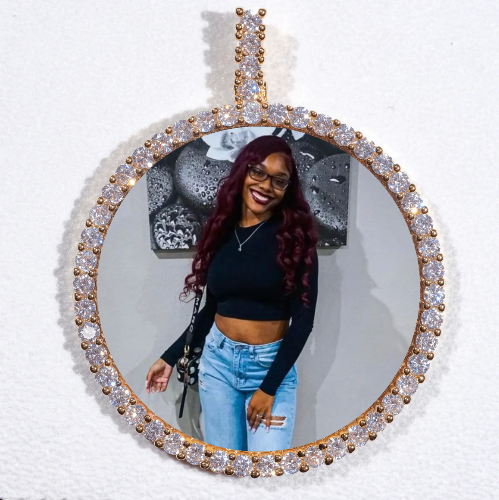 LARGE 3D CIRCLE CUSTOM PICTURE PENDANT