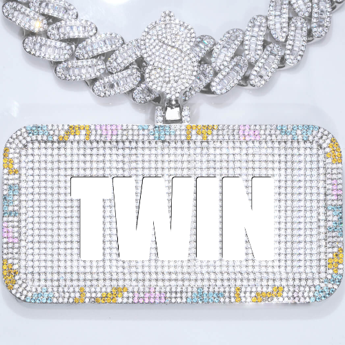 CUSTOM LETTER NECKLACE 3D COLORFUL SQUARE