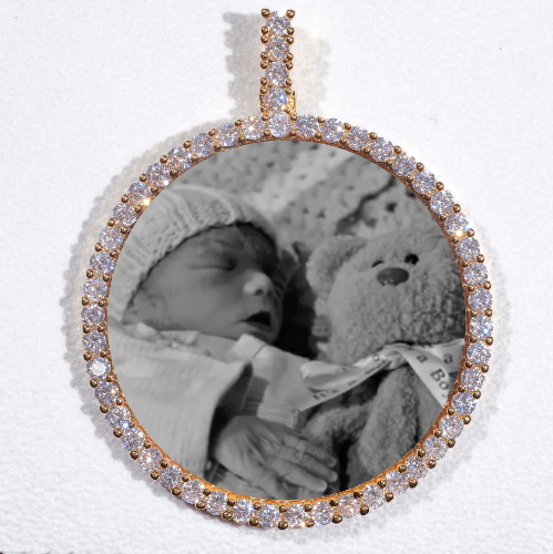 LARGE 3D CIRCLE CUSTOM PICTURE PENDANT
