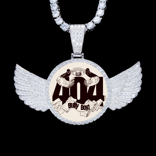 925S & VVS Moissanite 3D Wing Custom Picture Pendant