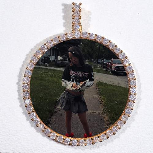 LARGE 3D CIRCLE CUSTOM PICTURE PENDANT