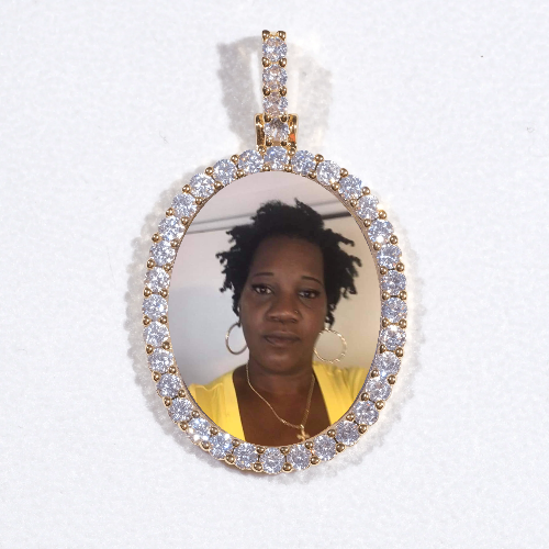 3D Oval Custom Picture Pendant