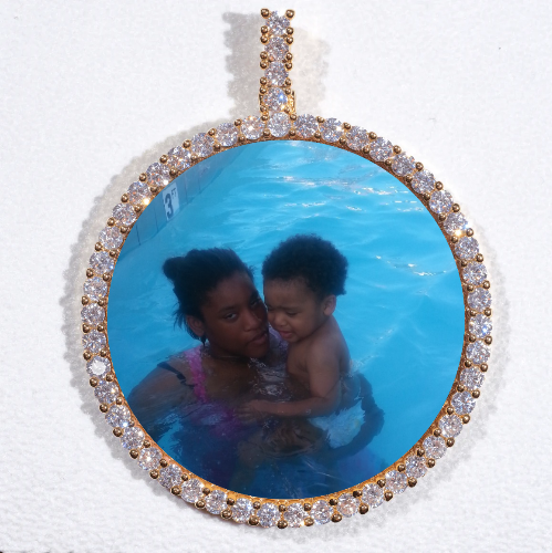 LARGE 3D CIRCLE CUSTOM PICTURE PENDANT