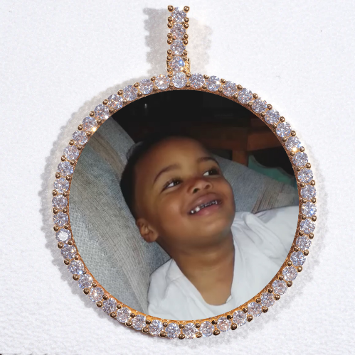 LARGE 3D CIRCLE CUSTOM PICTURE PENDANT