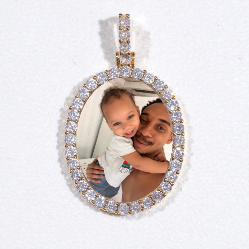 3D Oval Custom Picture Pendant