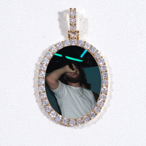 3D Oval Custom Picture Pendant