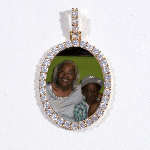 3D Oval Custom Picture Pendant