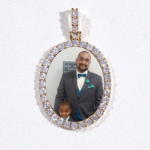 3D Oval Custom Picture Pendant