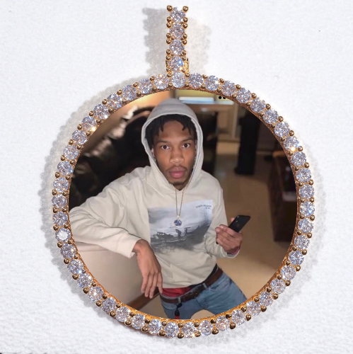 LARGE 3D CIRCLE CUSTOM PICTURE PENDANT