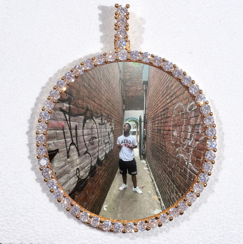LARGE 3D CIRCLE CUSTOM PICTURE PENDANT