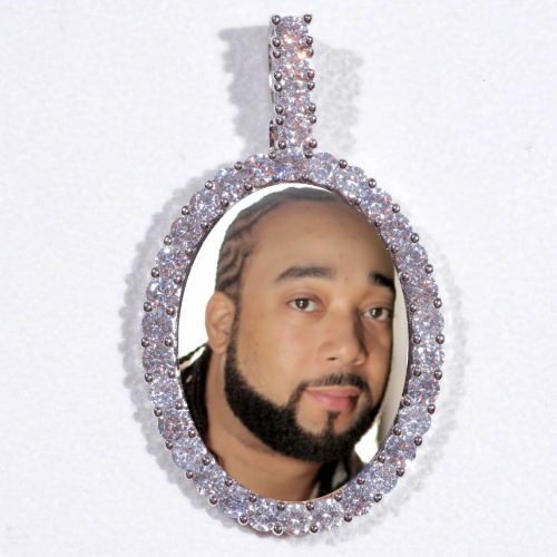 Large 3D Oval Custom Picture Pendant