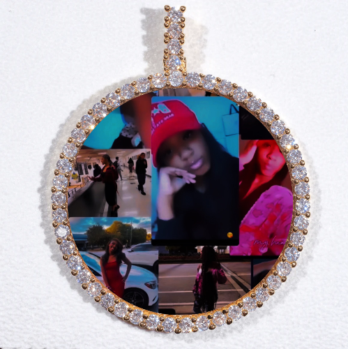 LARGE 3D CIRCLE CUSTOM PICTURE PENDANT