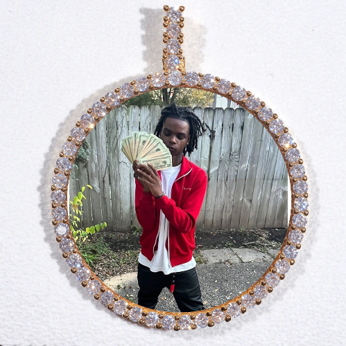 LARGE 3D CIRCLE CUSTOM PICTURE PENDANT