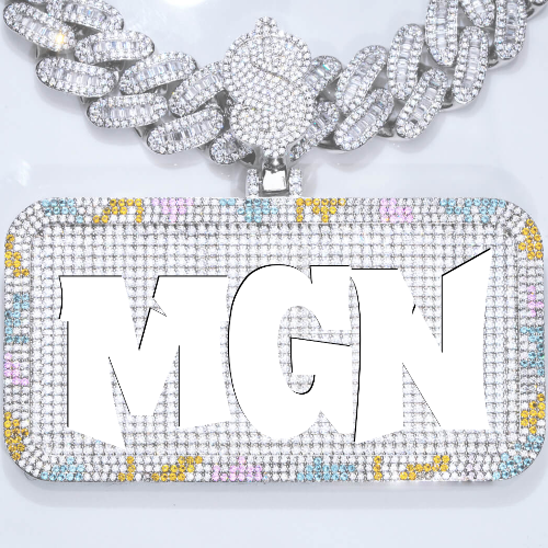 CUSTOM LETTER NECKLACE 3D COLORFUL SQUARE
