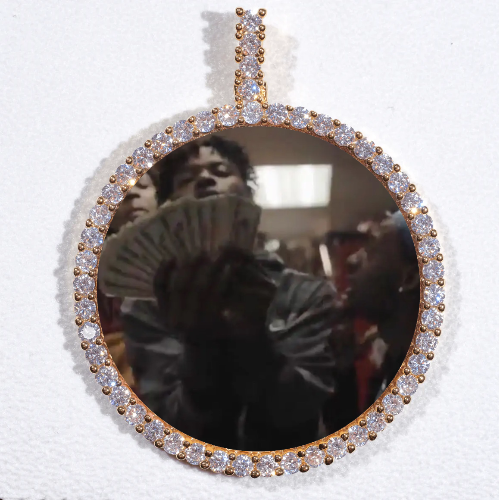 LARGE 3D CIRCLE CUSTOM PICTURE PENDANT