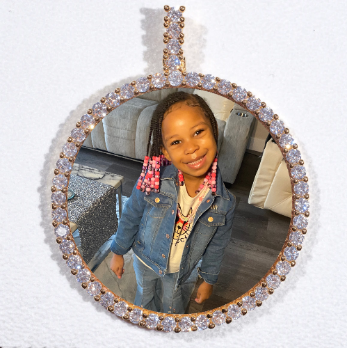 LARGE 3D CIRCLE CUSTOM PICTURE PENDANT