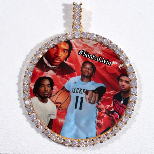 LARGE 3D CIRCLE CUSTOM PICTURE PENDANT