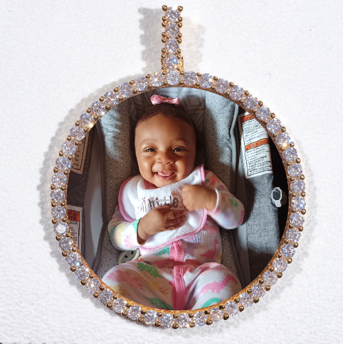 LARGE 3D CIRCLE CUSTOM PICTURE PENDANT