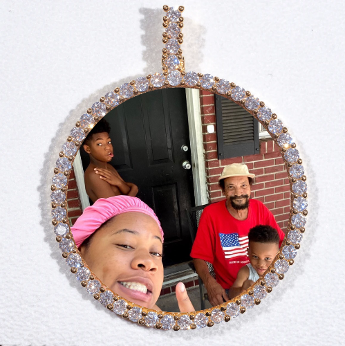 LARGE 3D CIRCLE CUSTOM PICTURE PENDANT