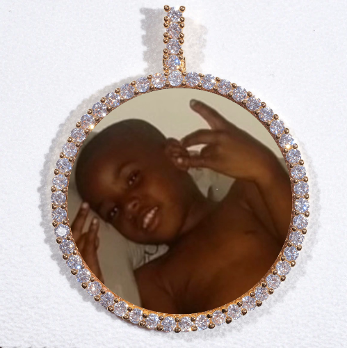 LARGE 3D CIRCLE CUSTOM PICTURE PENDANT