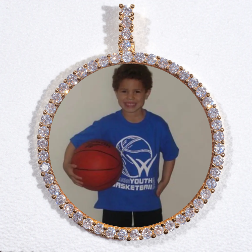 LARGE 3D CIRCLE CUSTOM PICTURE PENDANT