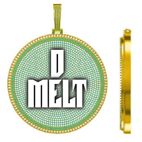 CUSTOM LETTER NECKLACE 3D BIG DISC