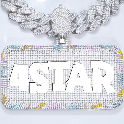 CUSTOM LETTER NECKLACE 3D COLORFUL SQUARE