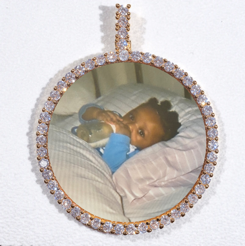 LARGE 3D CIRCLE CUSTOM PICTURE PENDANT