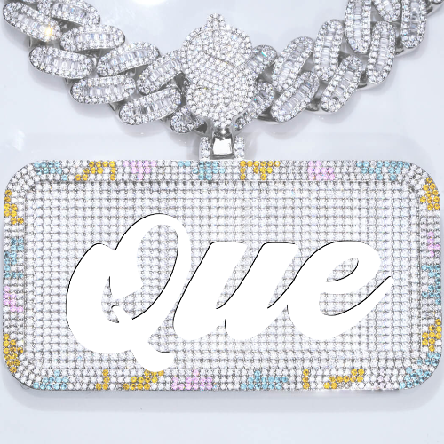 CUSTOM LETTER NECKLACE 3D COLORFUL SQUARE