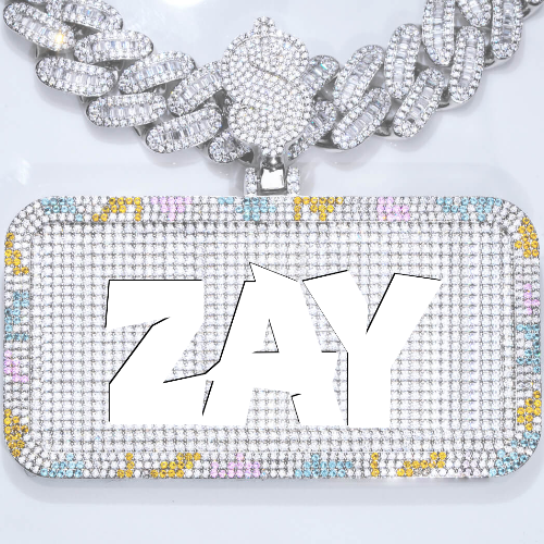 CUSTOM LETTER NECKLACE 3D COLORFUL SQUARE