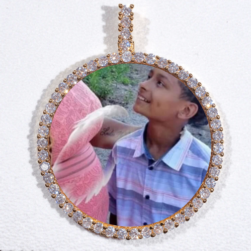 LARGE 3D CIRCLE CUSTOM PICTURE PENDANT