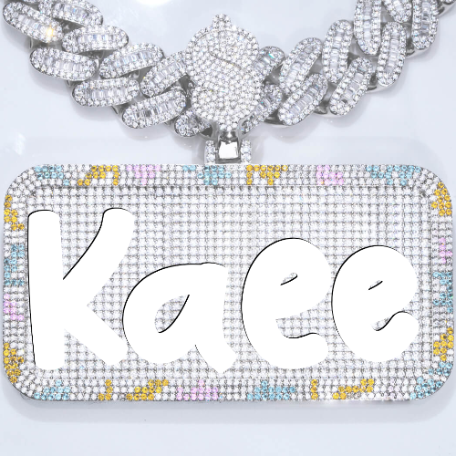 CUSTOM LETTER NECKLACE 3D COLORFUL SQUARE