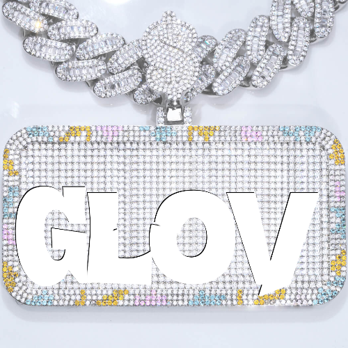 CUSTOM LETTER NECKLACE 3D COLORFUL SQUARE