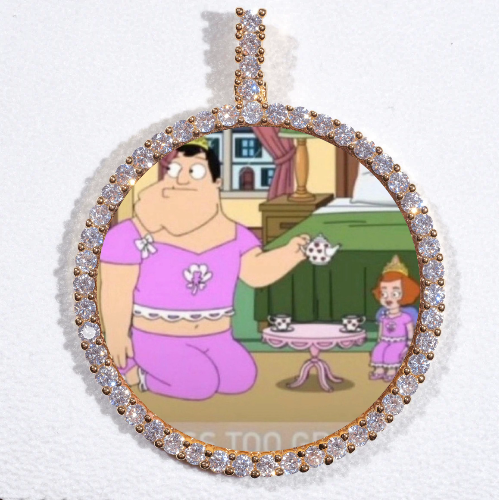 LARGE 3D CIRCLE CUSTOM PICTURE PENDANT