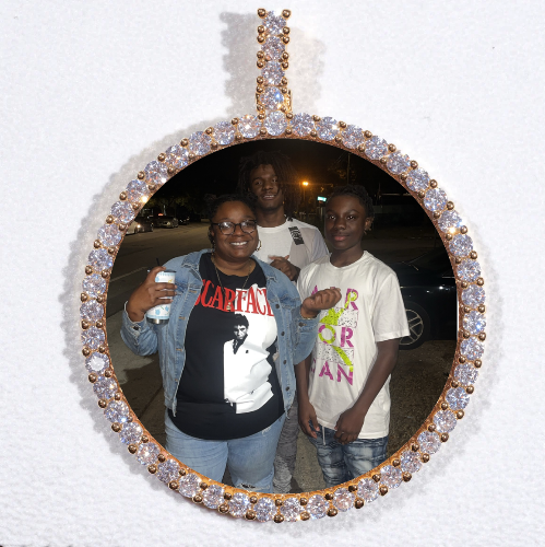 LARGE 3D CIRCLE CUSTOM PICTURE PENDANT