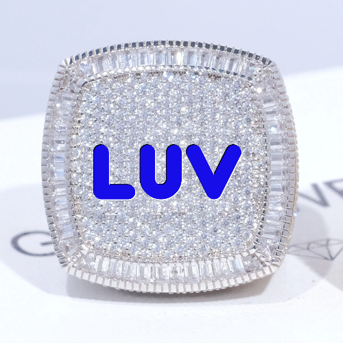 CUSTOM LETTER 3D ICED RING