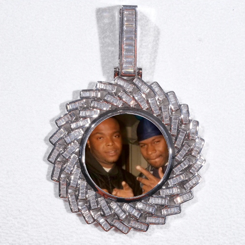 Large 3D Baguette Custom Picture Pendant