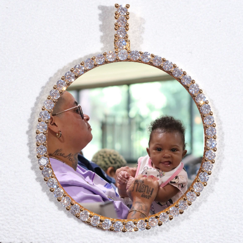 LARGE 3D CIRCLE CUSTOM PICTURE PENDANT