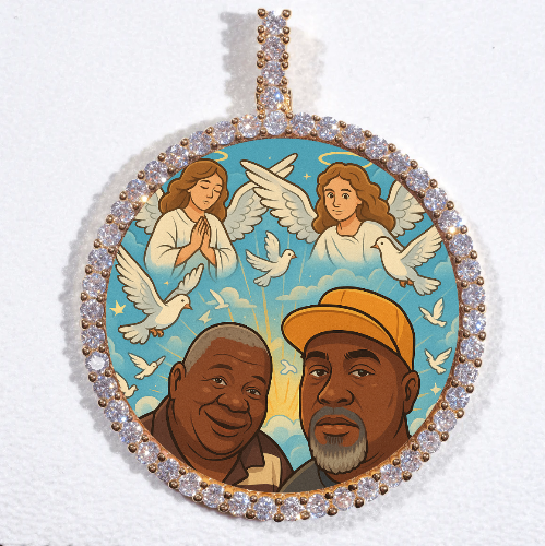 LARGE 3D CIRCLE CUSTOM PICTURE PENDANT