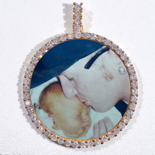 LARGE 3D CIRCLE CUSTOM PICTURE PENDANT