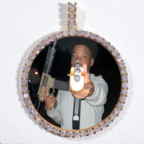 LARGE 3D CIRCLE CUSTOM PICTURE PENDANT