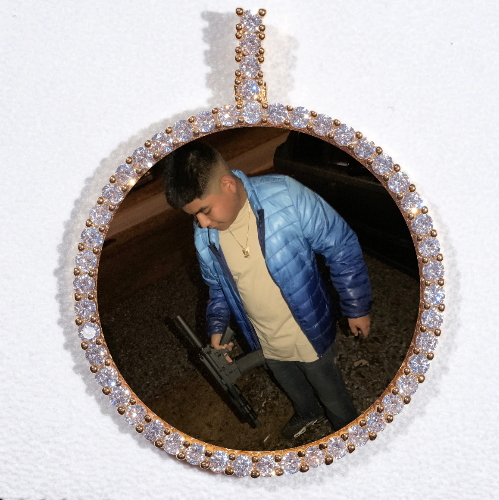 LARGE 3D CIRCLE CUSTOM PICTURE PENDANT