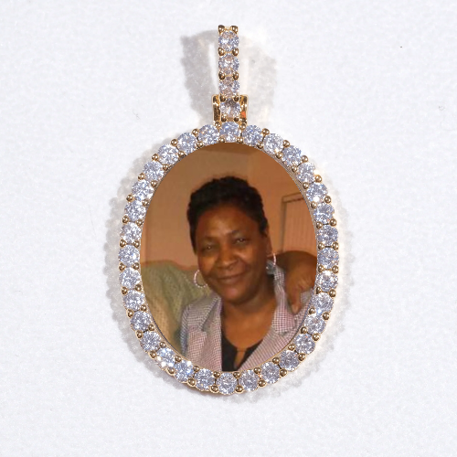 3D Oval Custom Picture Pendant
