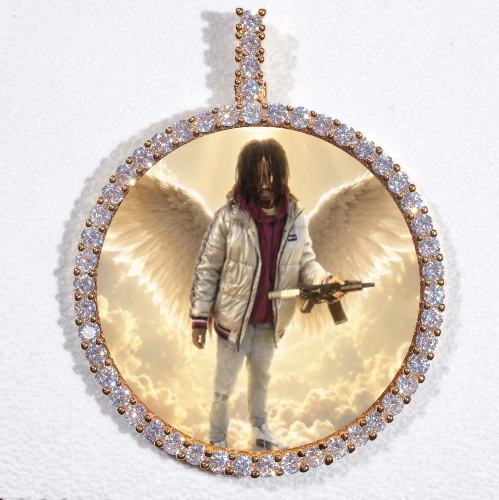 LARGE 3D CIRCLE CUSTOM PICTURE PENDANT